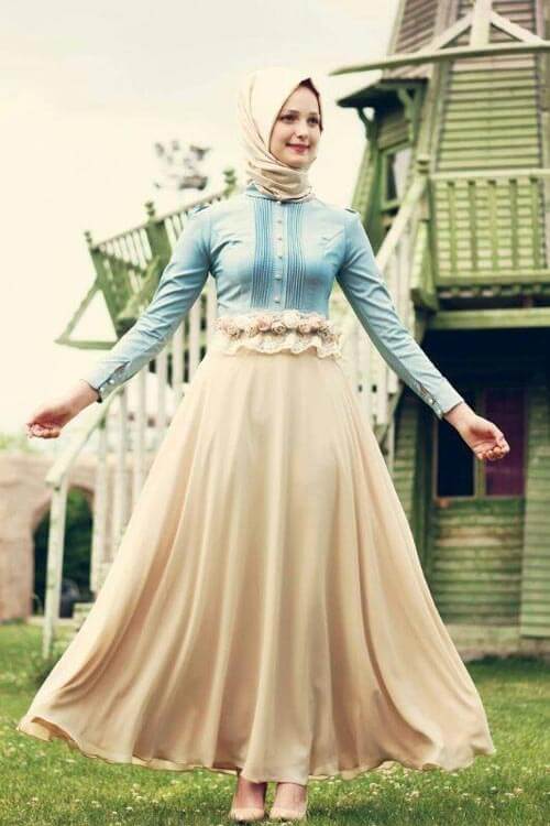 hijab Evening wear Dresses the latest Islamic women Hijab fashion for Muslim woman